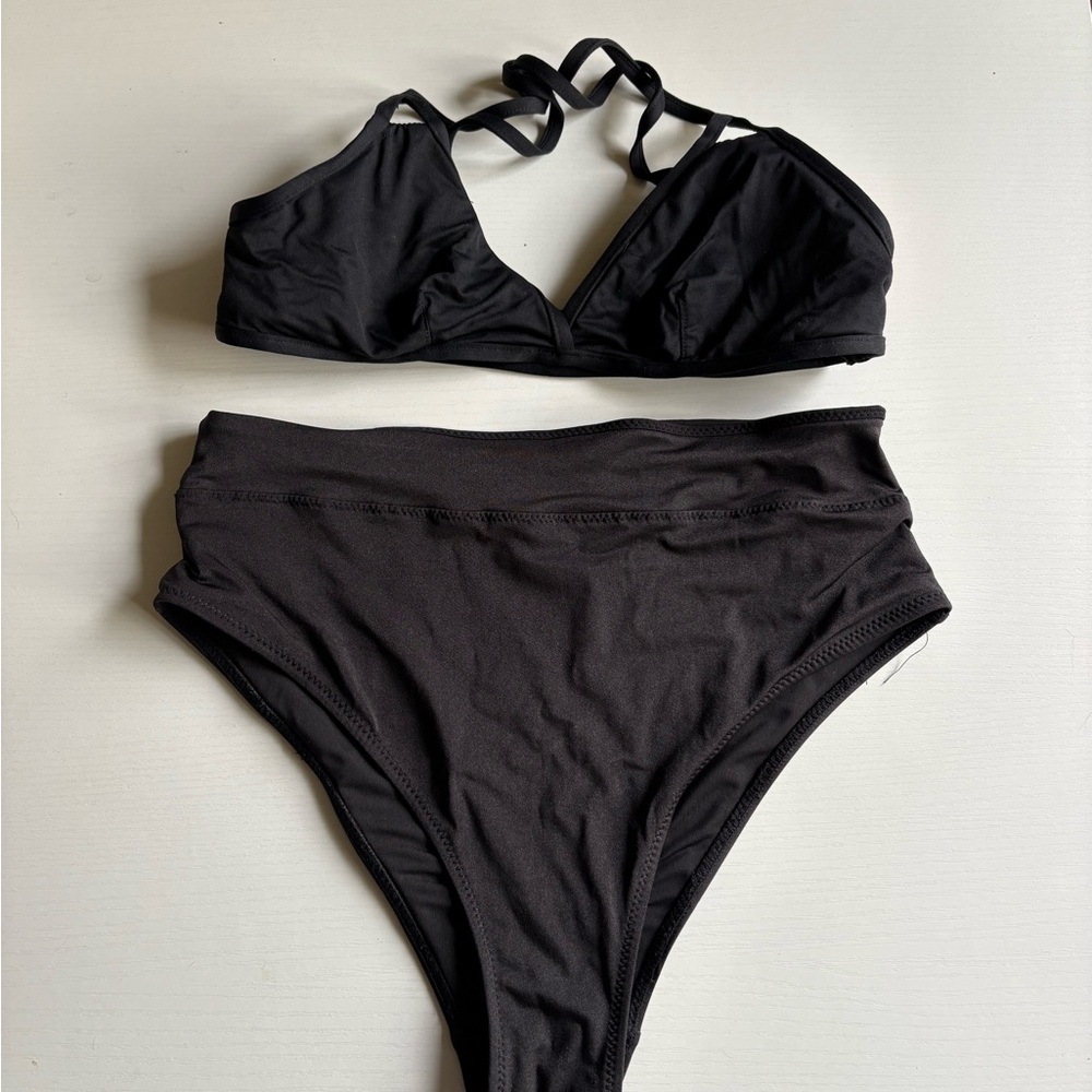 H&M Black Bikini High-Waisted Swimwear